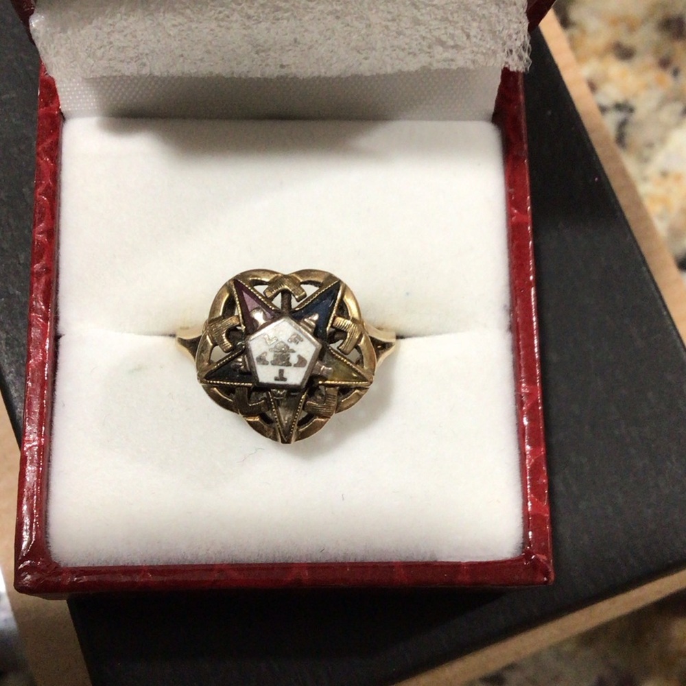Vintage Yellow Gold Eastern Star Ring 10K
